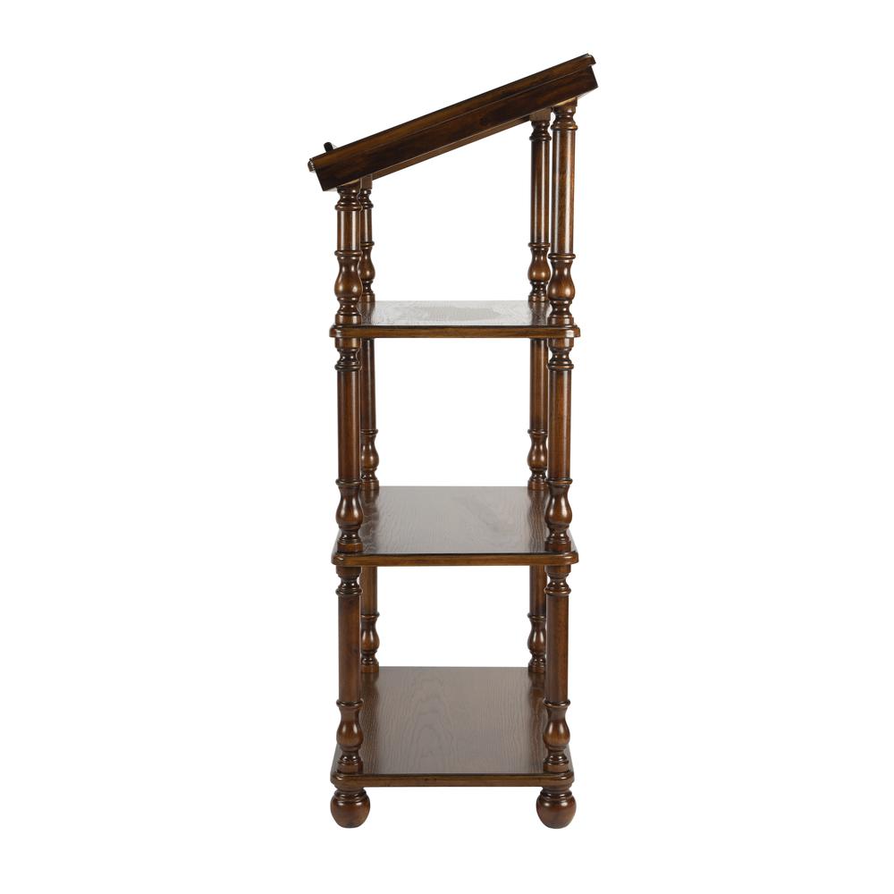 Alden 4-Tier Library Stand, Medium Brown. Picture 5