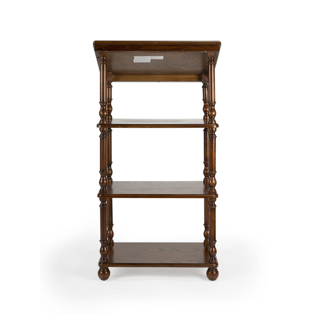 Alden 4-Tier Library Stand, Medium Brown. Picture 6
