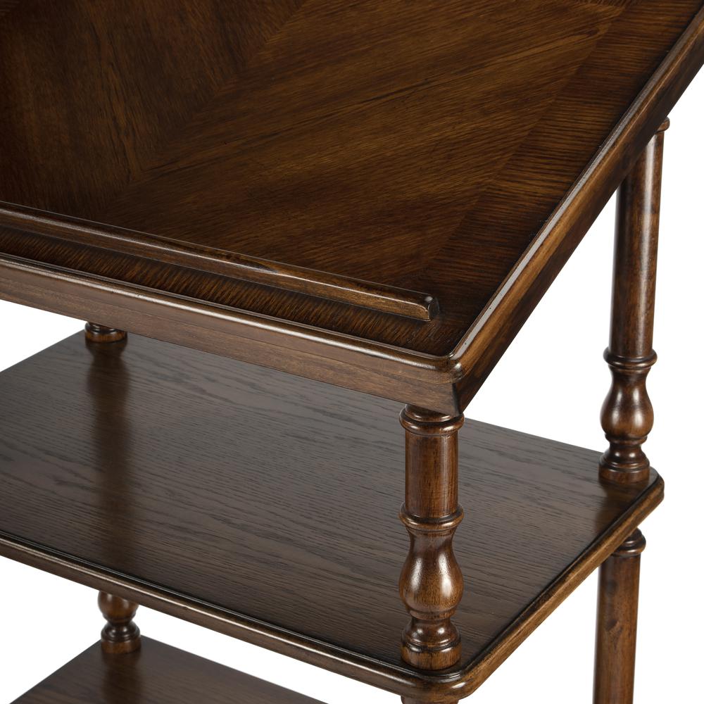 Alden 4-Tier Library Stand, Medium Brown. Picture 8