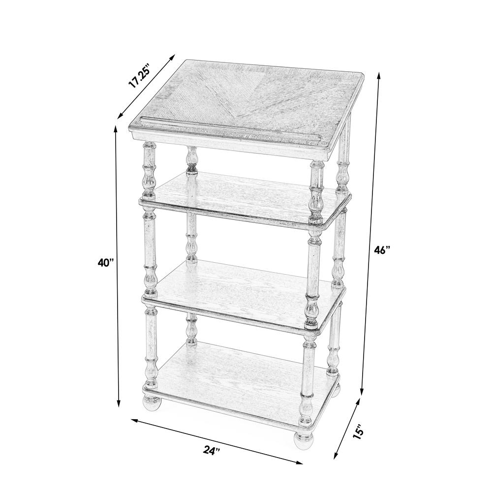 Alden 4-Tier Library Stand, Medium Brown. Picture 9