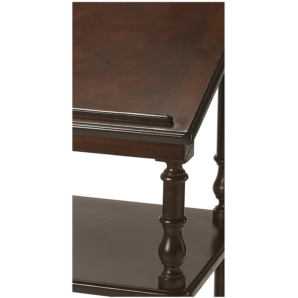 Alden Library 4-Tier Stand, Dark Brown. Picture 2