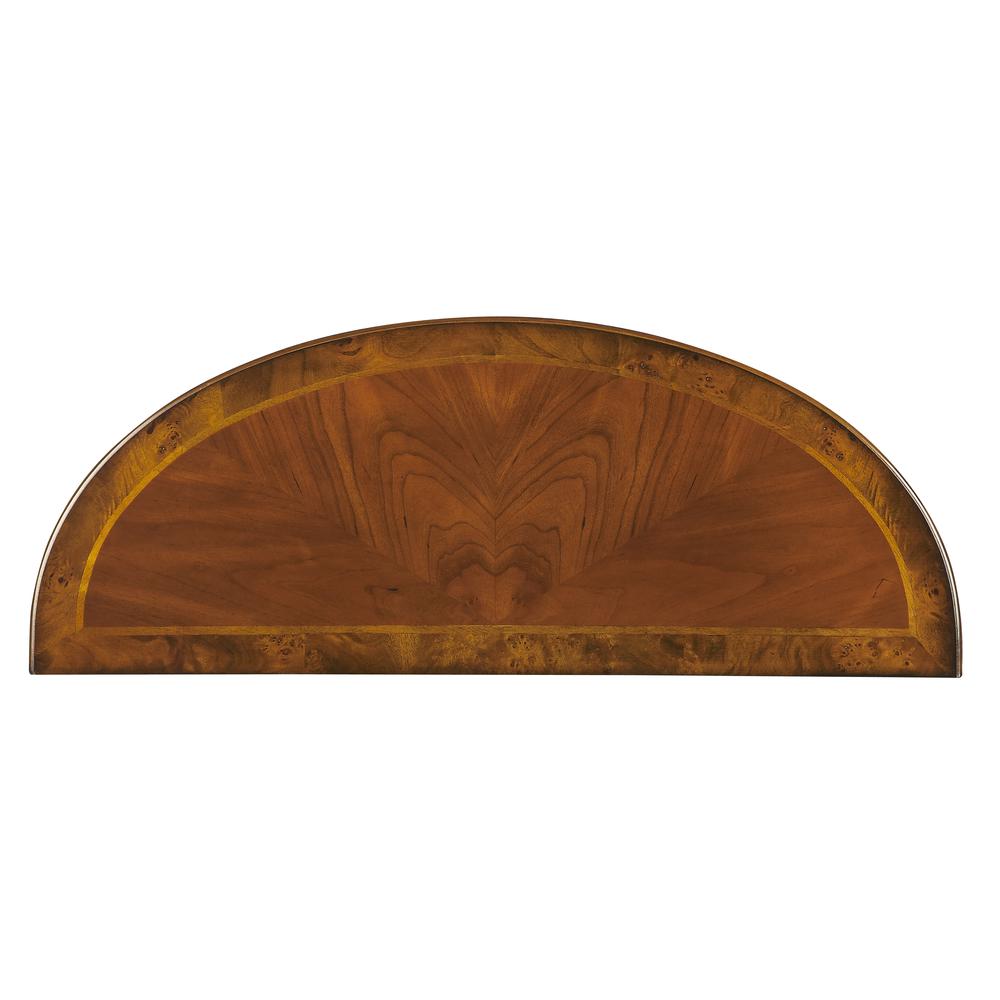 Medium Brown Half Moon Console Table for Living Room and Entryway. Picture 2