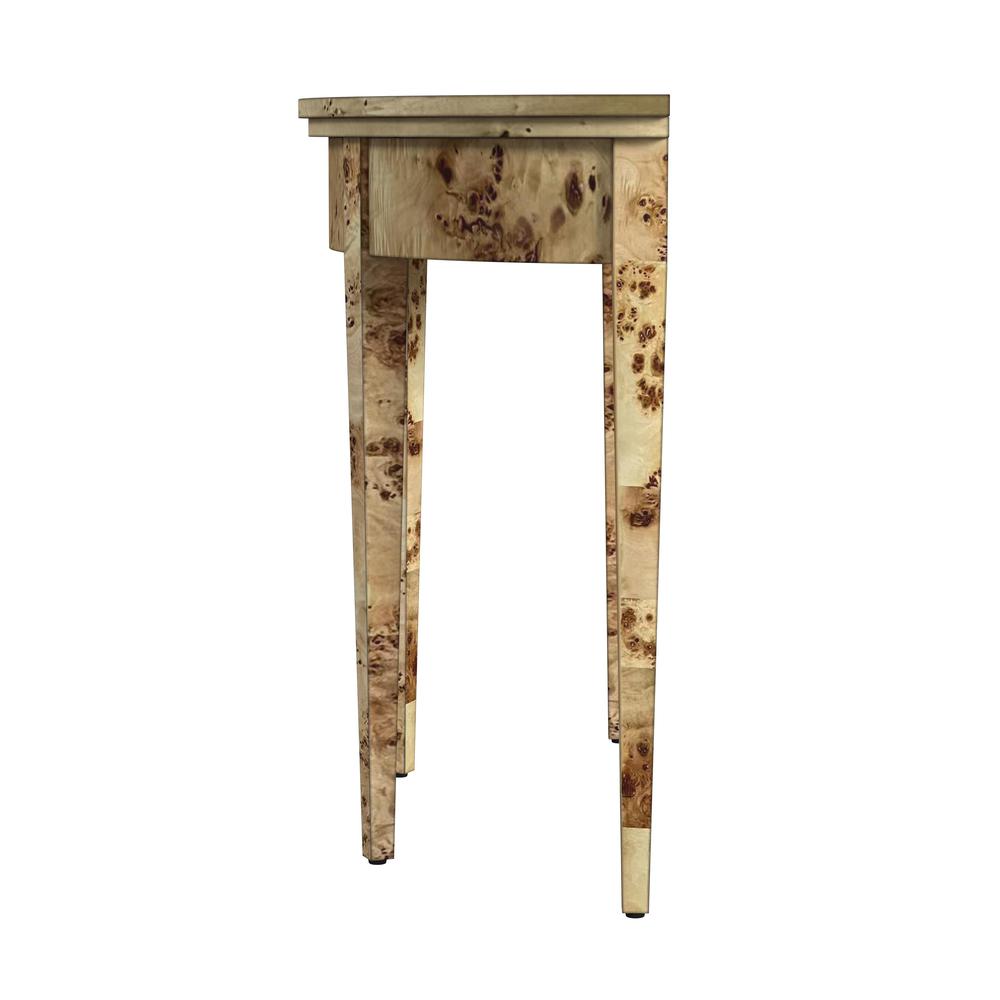 Hampton Demilune Burl 36" Console Table, Light Brown. Picture 3