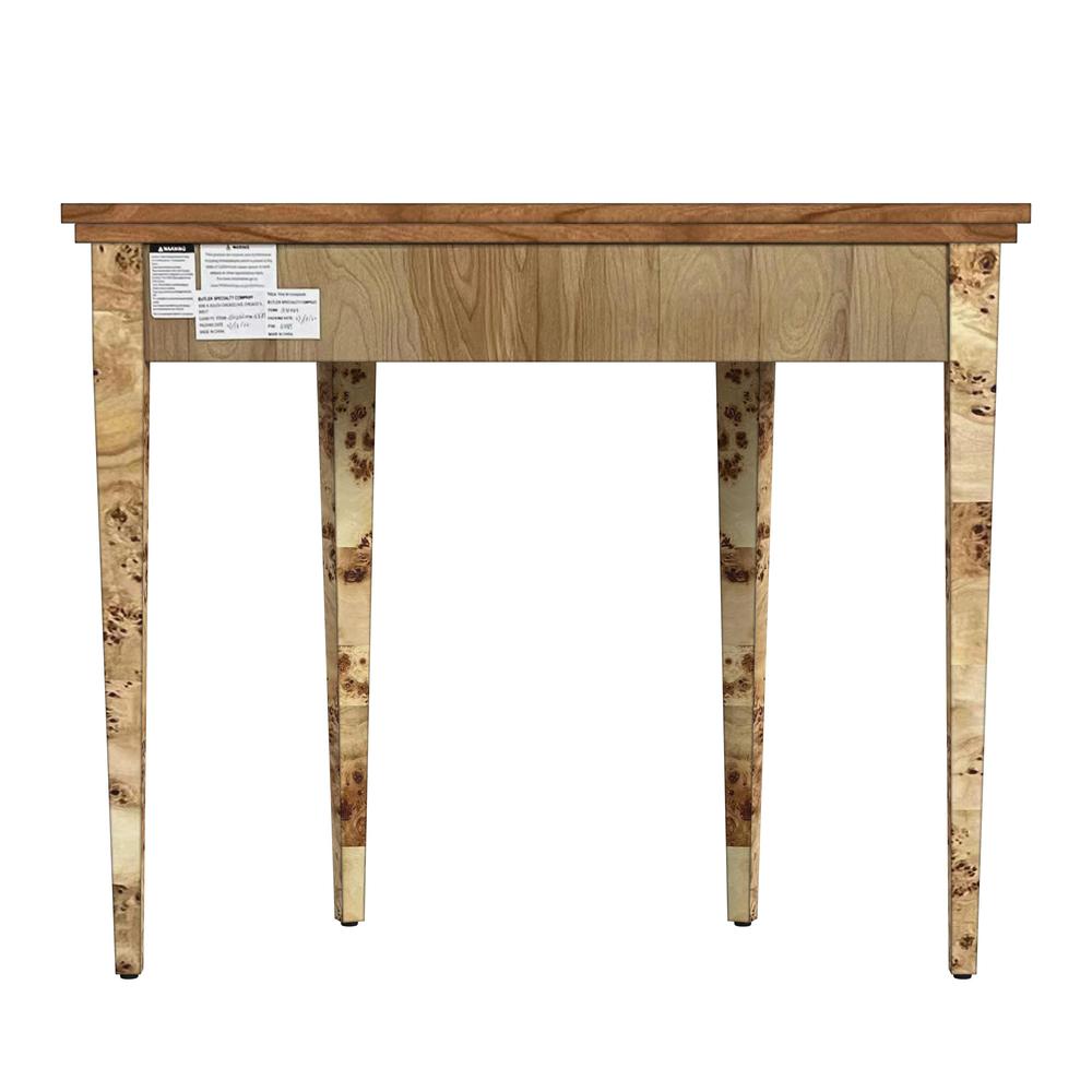 Hampton Demilune Burl 36" Console Table, Light Brown. Picture 4