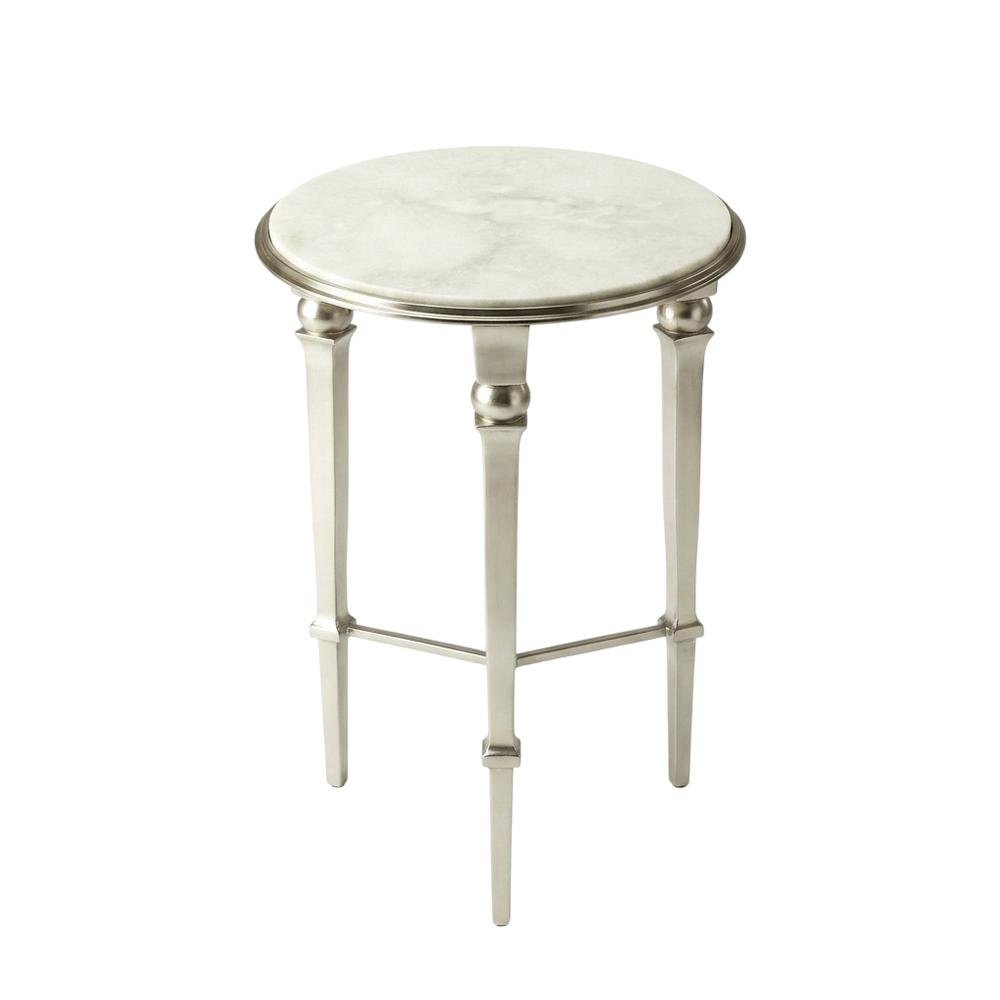 Round Marble Top End Table, Modern Accent Side Table for Living Room Bedroom. Picture 5