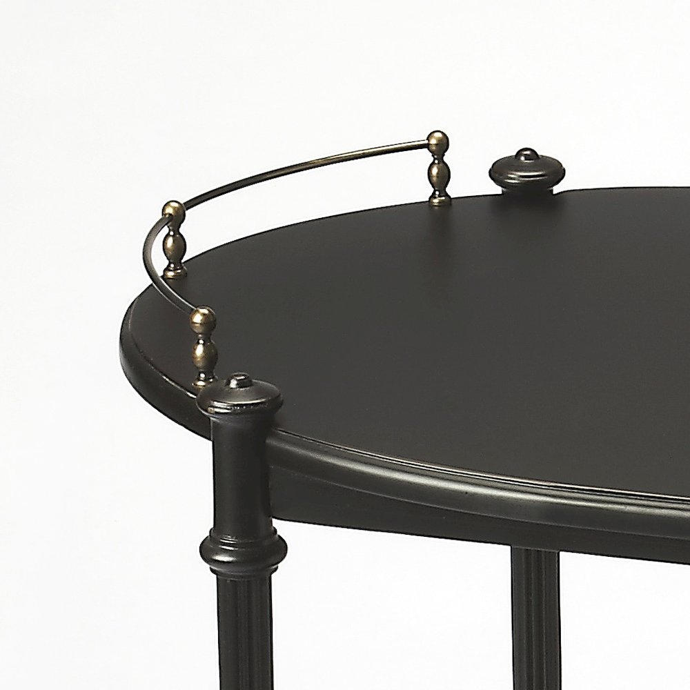 Kathleen 2 Tier Bar Cart, Black. Picture 2