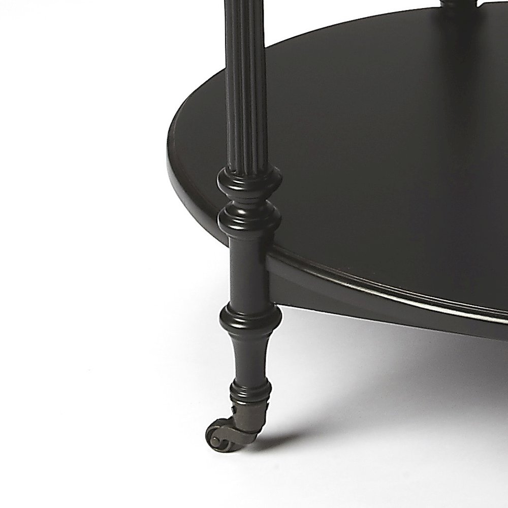 Kathleen 2 Tier Bar Cart, Black. Picture 3