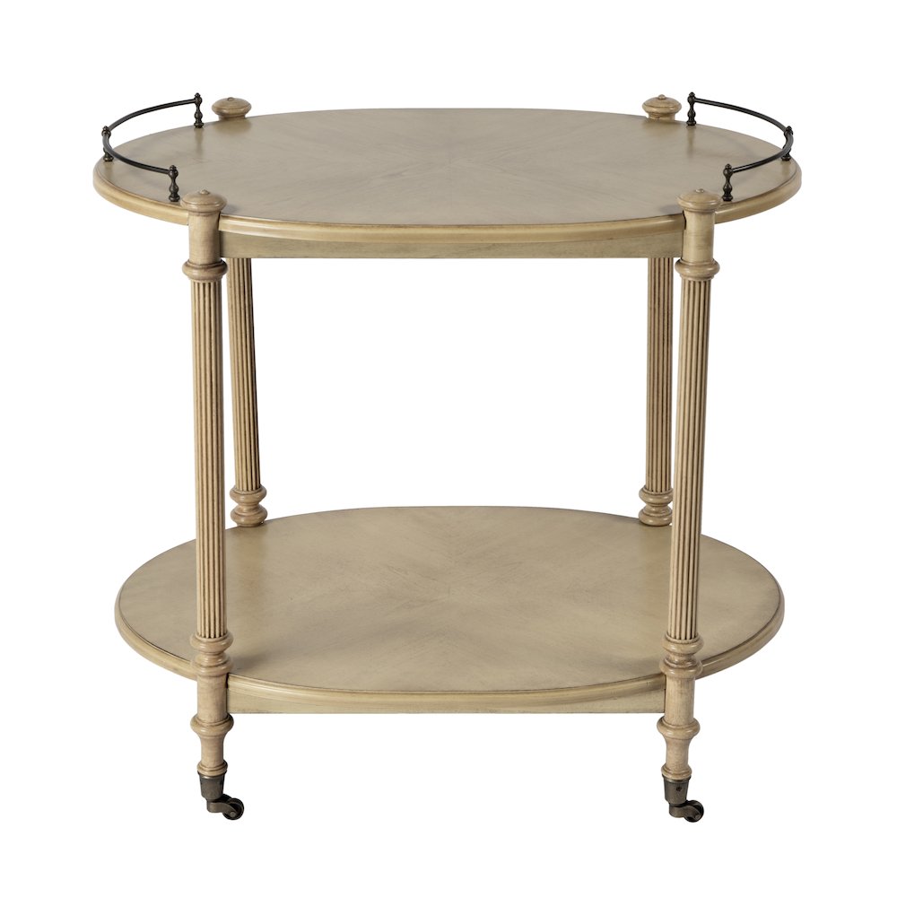 Kathleen 2 Tier Bar Cart, Beige. Picture 2