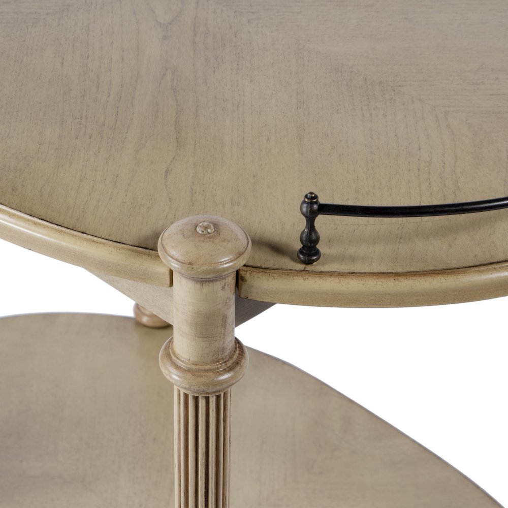 Kathleen 2 Tier Bar Cart, Beige. Picture 3