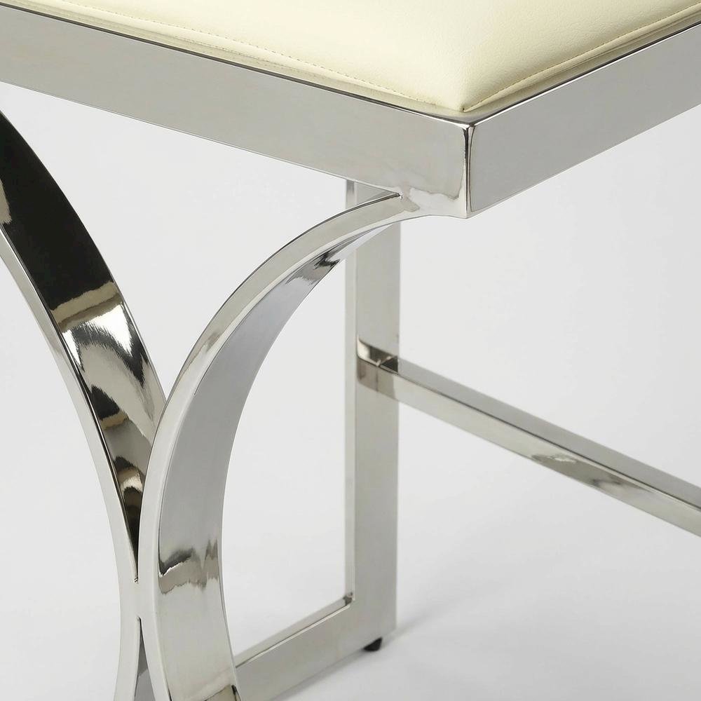 Pedestal Counter Stool with Footrest, Modern Contemporary Dining Room Chair. Picture 8