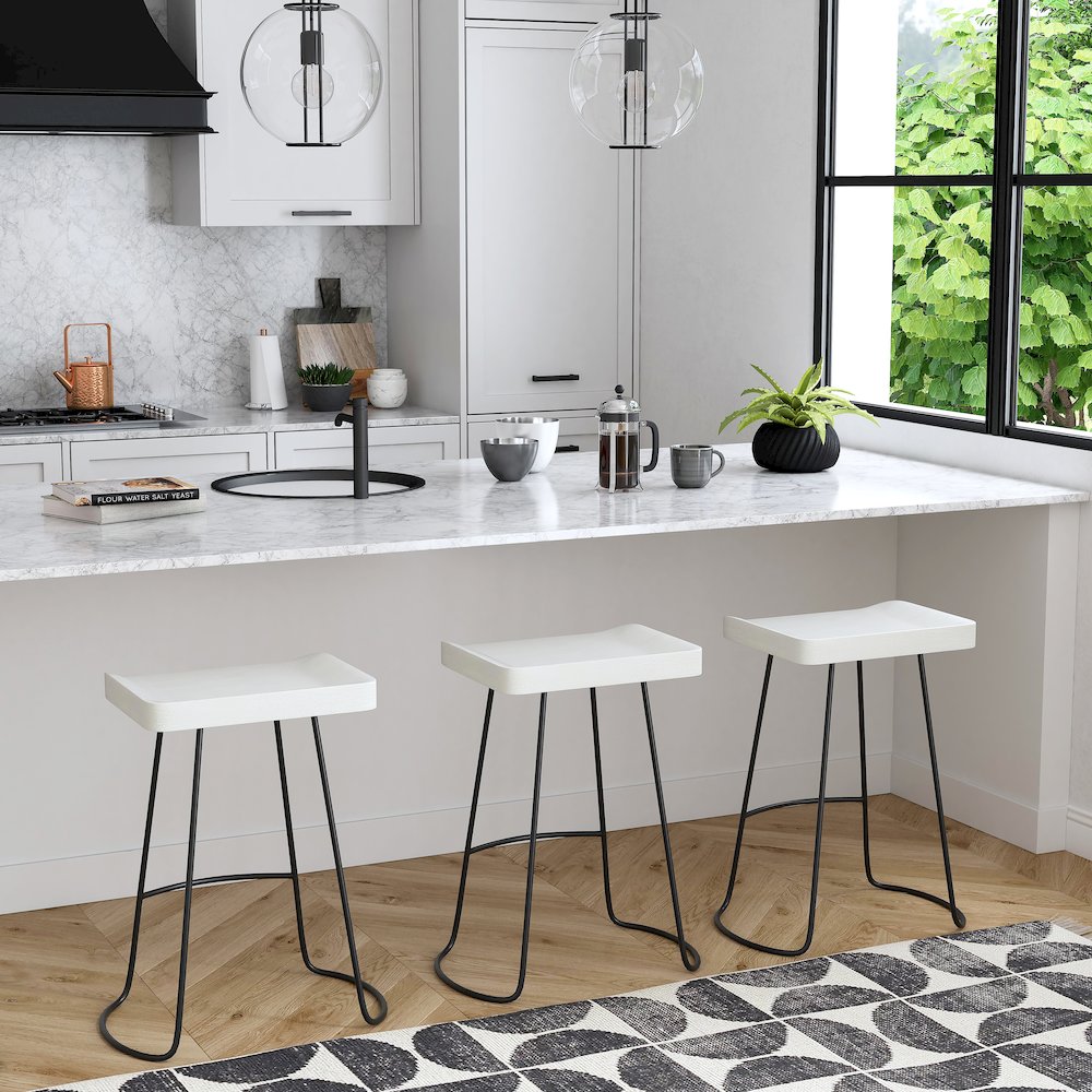 Alton Backless Wood  25.5" Counter Stool, Multi-Color. Picture 3