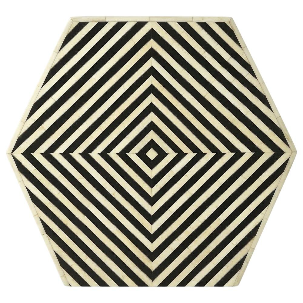 Geometric Square Side Table, Modern Bone Inlay Accent Table for Living Room. Picture 1