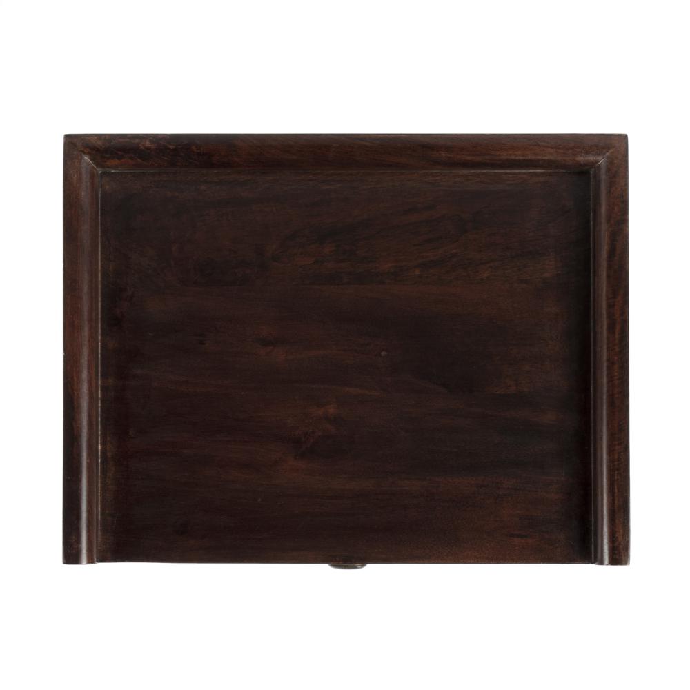 Gabriel Solid Wood Side Table, Dark Brown. Picture 5