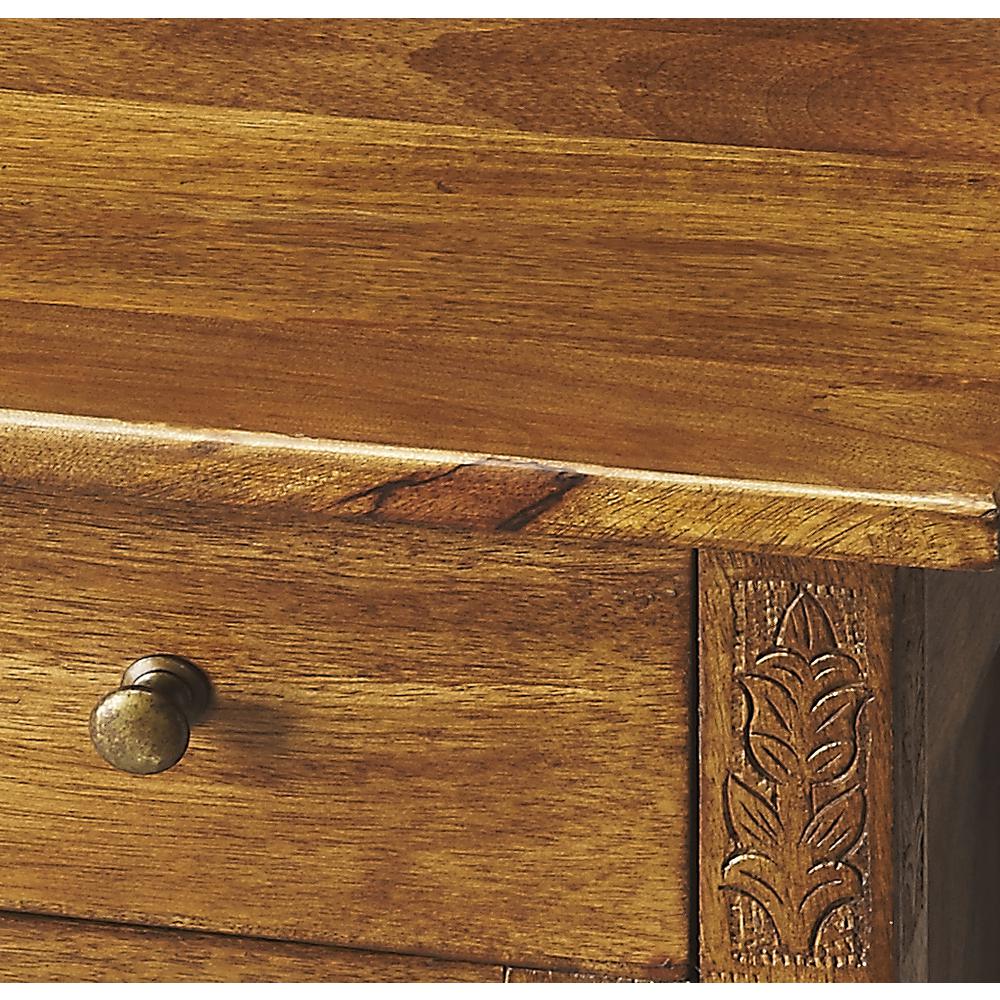 Wester Hand Carved Cabinet, Light Brown. Picture 2