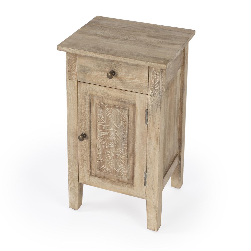 Switra 1 door 1 drawer End Table, Light Brown. Picture 1