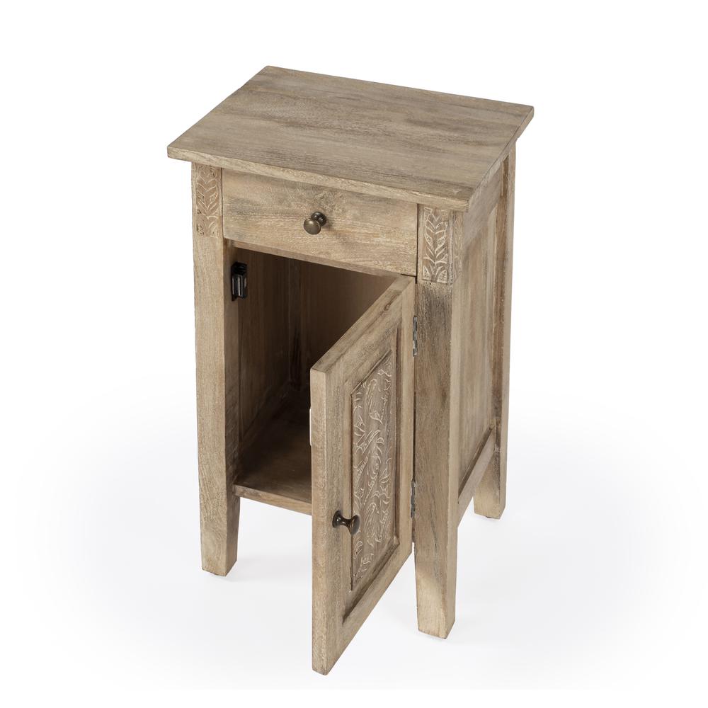 Switra 1 door 1 drawer End Table, Light Brown. Picture 3