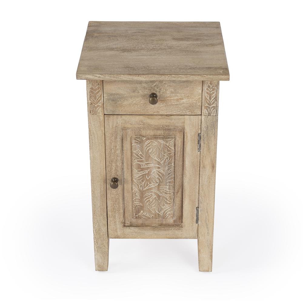 Switra 1 door 1 drawer End Table, Light Brown. Picture 4