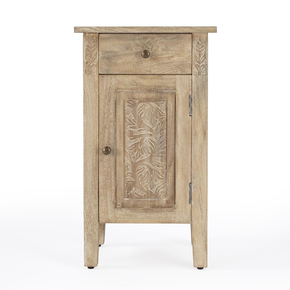 Switra 1 door 1 drawer End Table, Light Brown. Picture 5