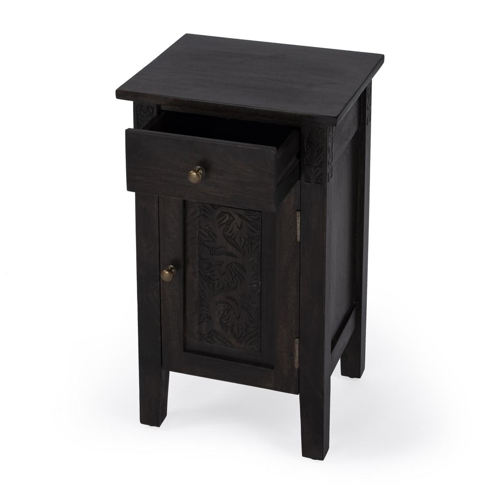 Switra 1 door 1 drawer End Table, Dark Brown. Picture 2
