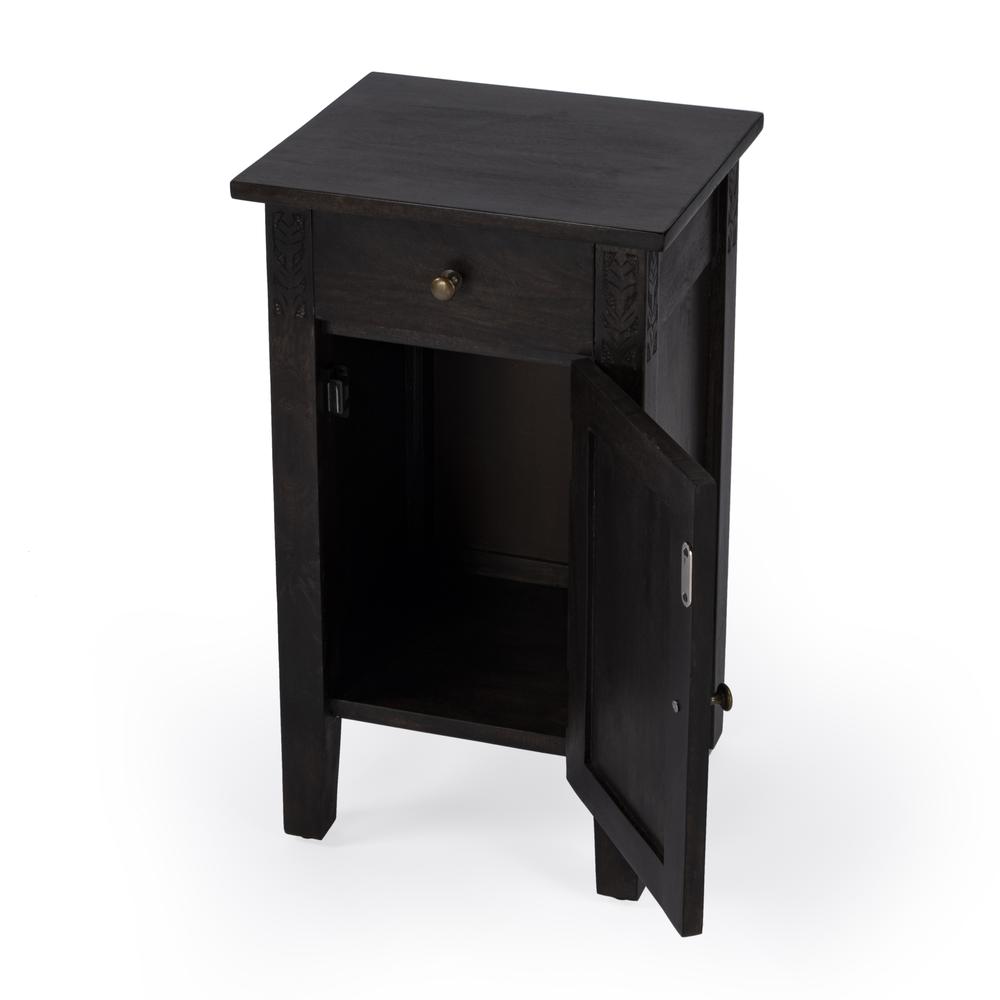Switra 1 door 1 drawer End Table, Dark Brown. Picture 3