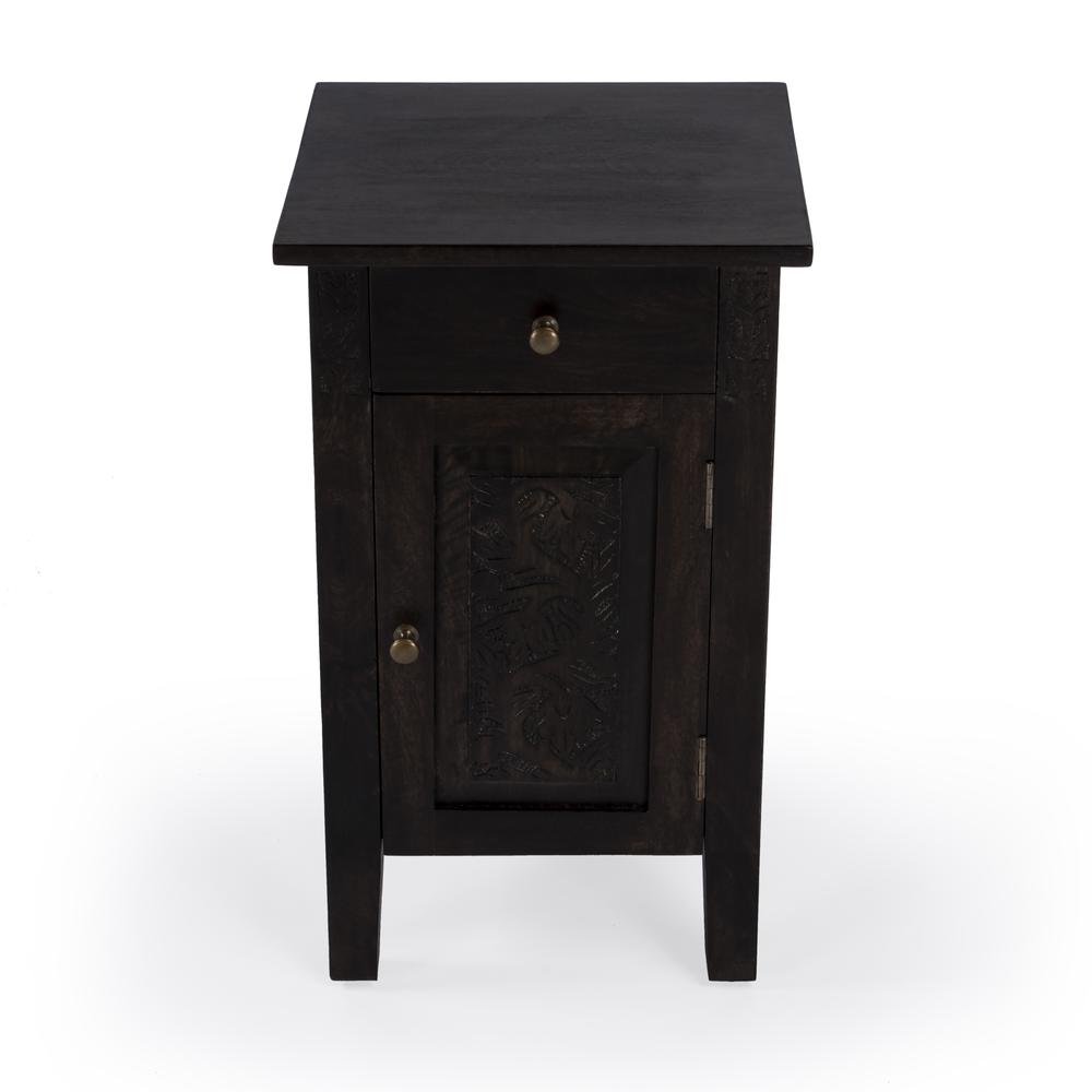 Switra 1 door 1 drawer End Table, Dark Brown. Picture 4