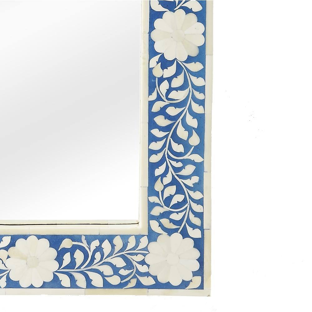 Vivienne Bone Inlay Wall Mirrored, Blue. Picture 3