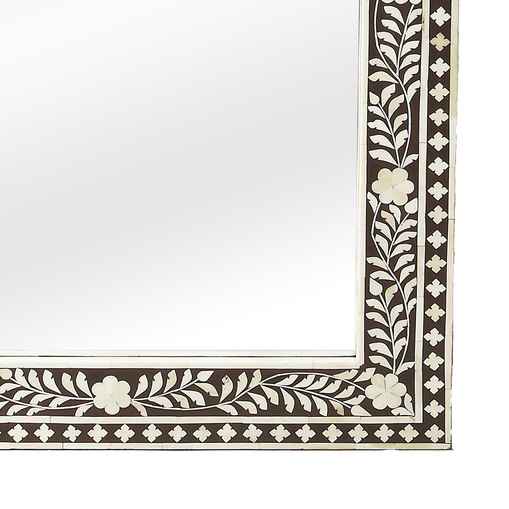 Vivienne Bone Inlay Wall Mirrored, Dark Brown. Picture 3