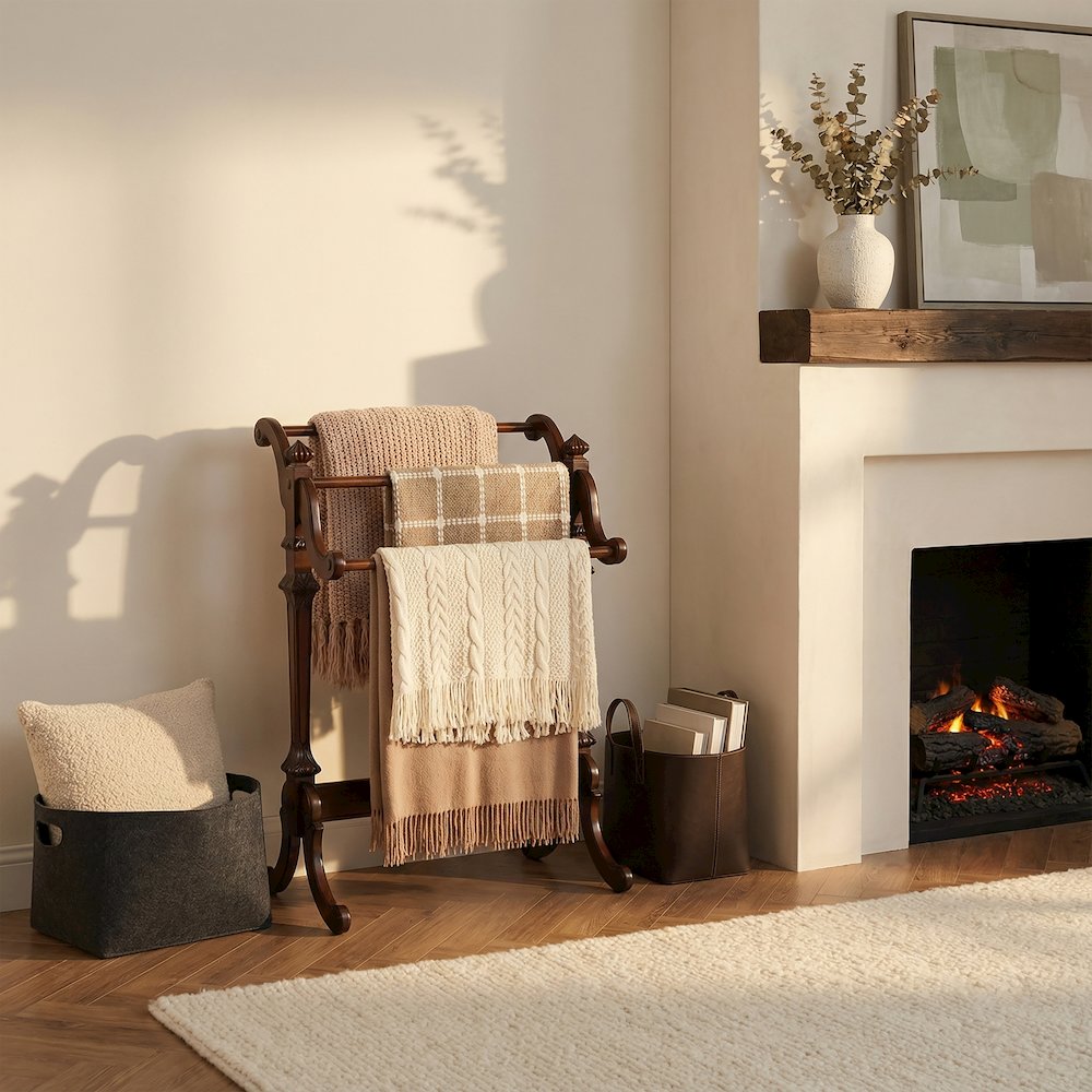 Newhouse Blanket Stand, Dark Brown. Picture 3