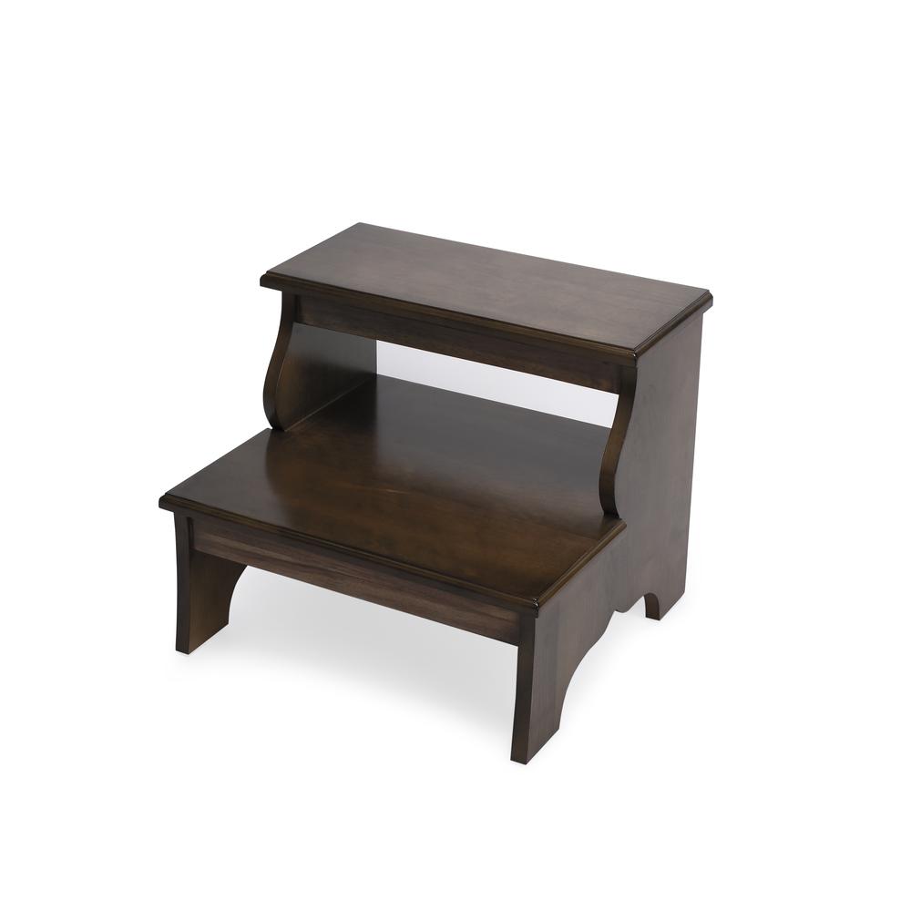 Melrose Praline Step Stool, Dark Brown. Picture 1