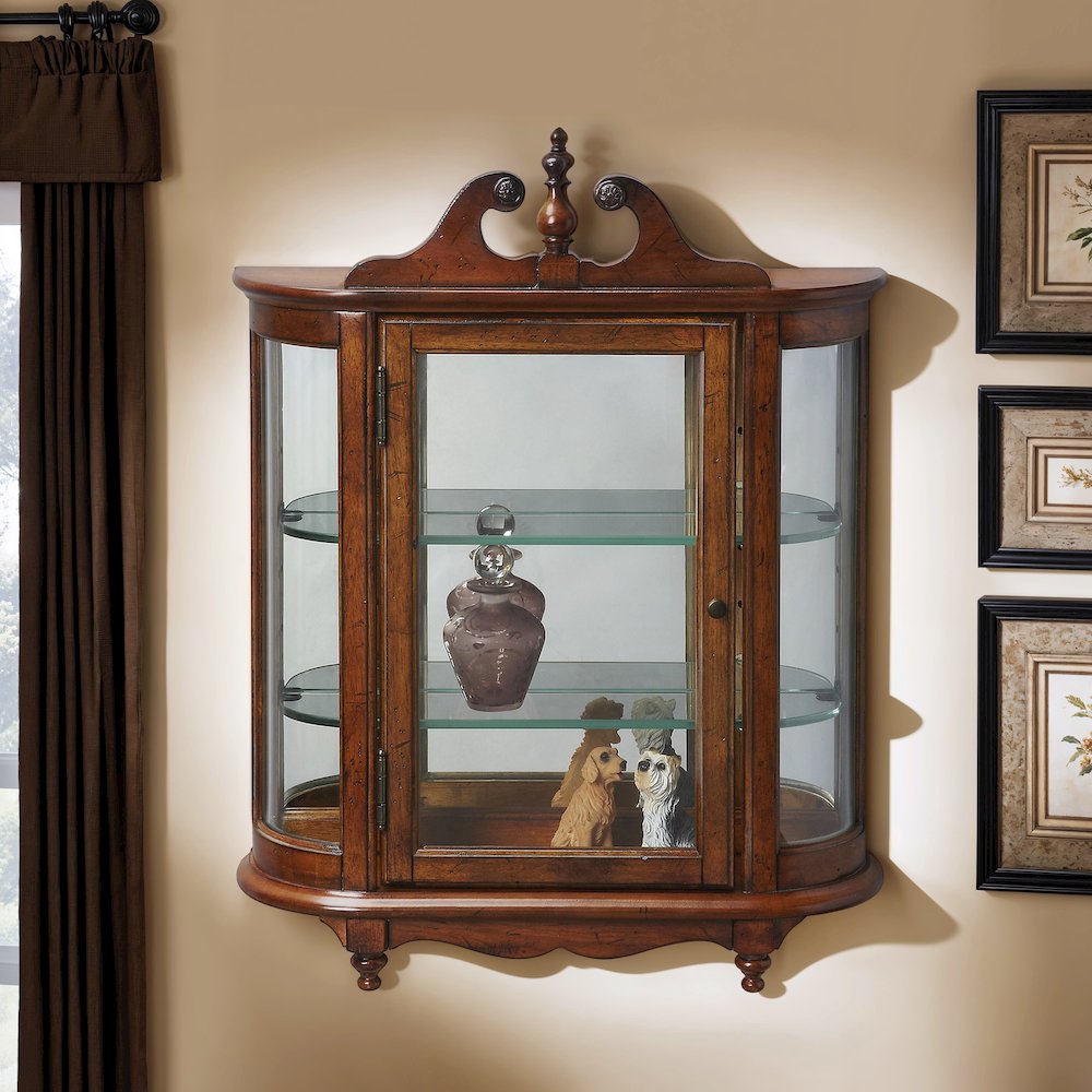 Melinda Wall Curio, Medium Brown. Picture 2