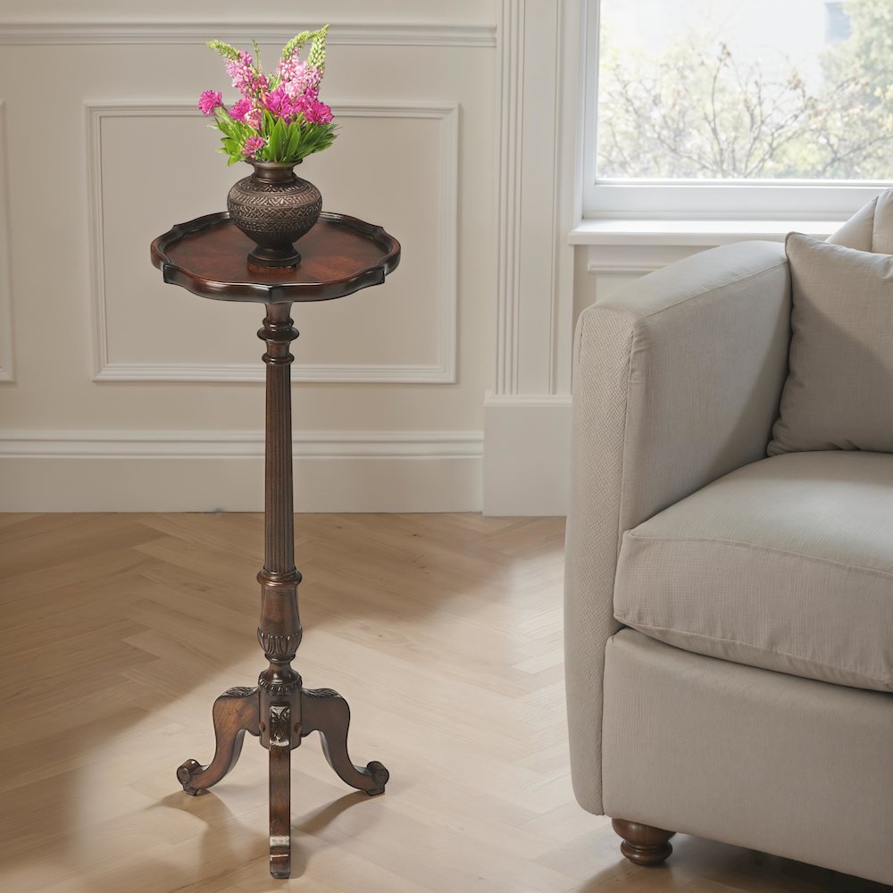 Chatsworth Pedestal Plant Stand, Dark Brown. Picture 4