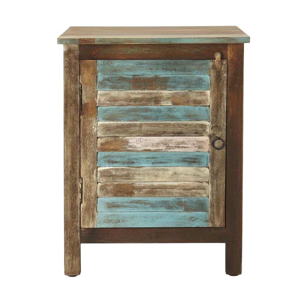 Coastal Distressed Wood Storage Cabinet, Accent Cabinet for Living Room. Picture 1
