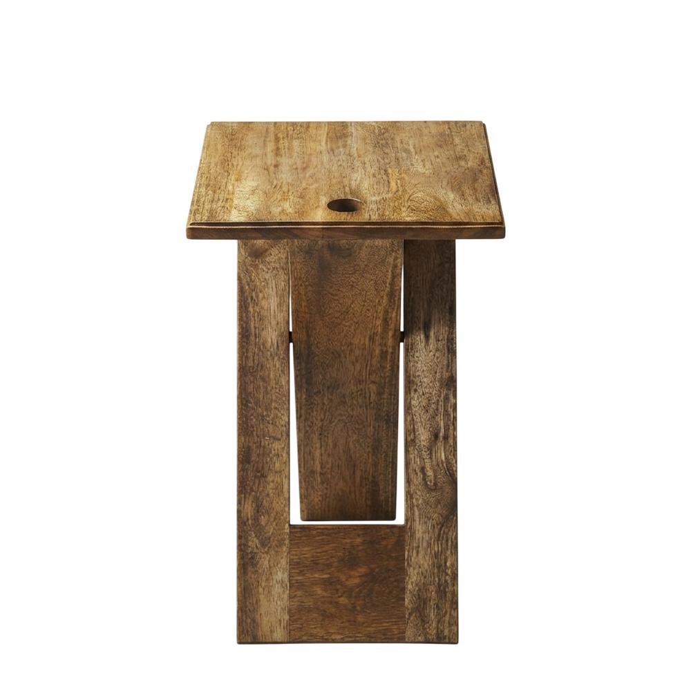 Square Folding Side Table, Transitional Wood Accent Table for Living Room, Brown. Picture 1