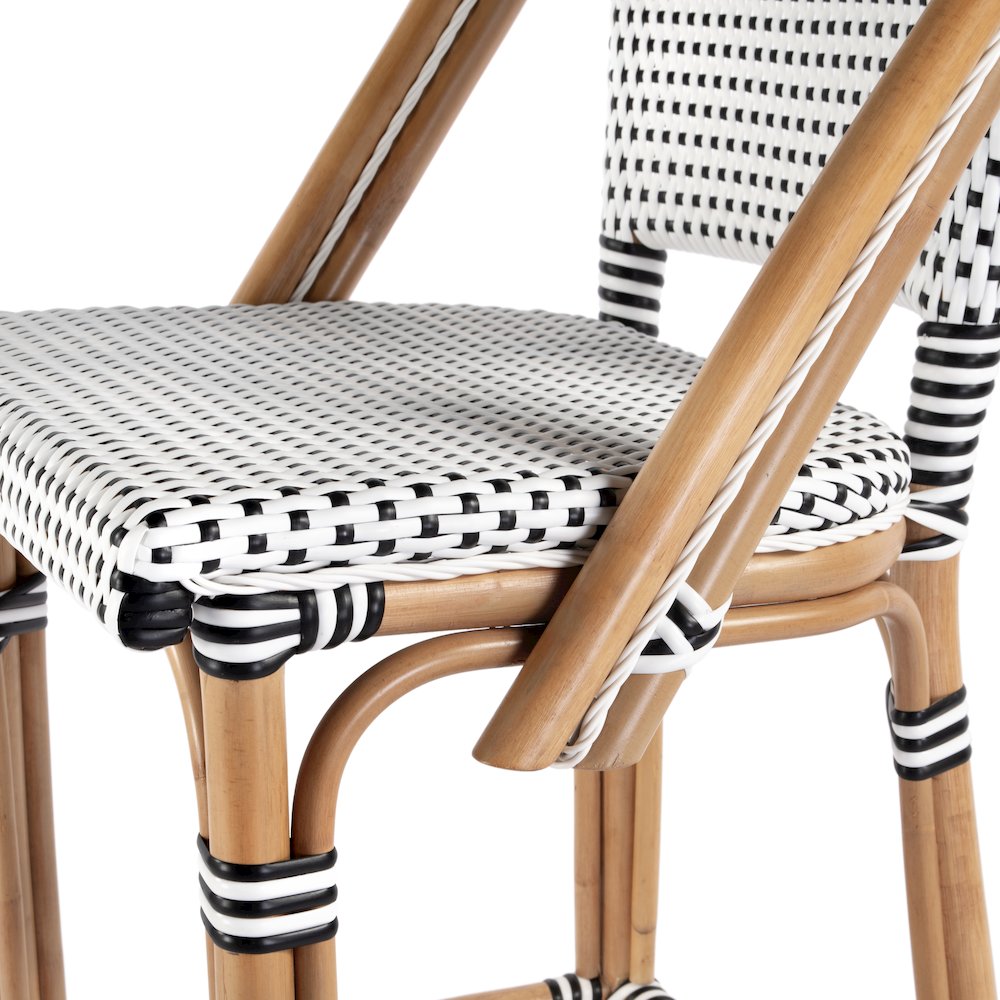 Lila Rattan 28 in. Seat Height Bar Stool with Back and Footrest. Picture 5