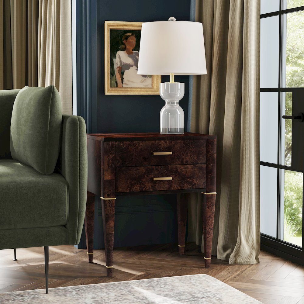 Kai 2 Drawer End Table, Dark Brown. Picture 10