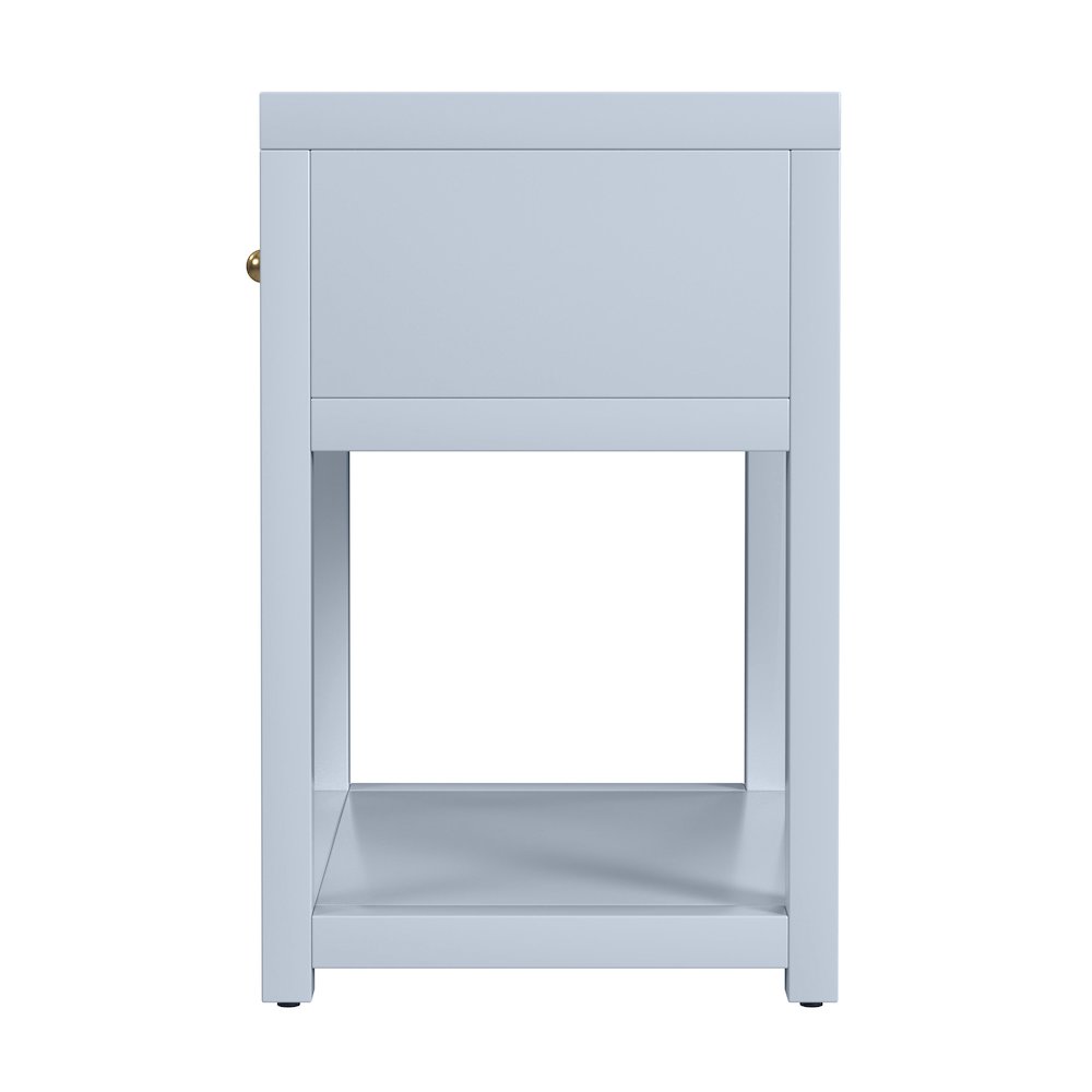 Nora 21 in. W Wood 1 Drawer Small Nightstand with Shelf, Light Blue. Picture 7