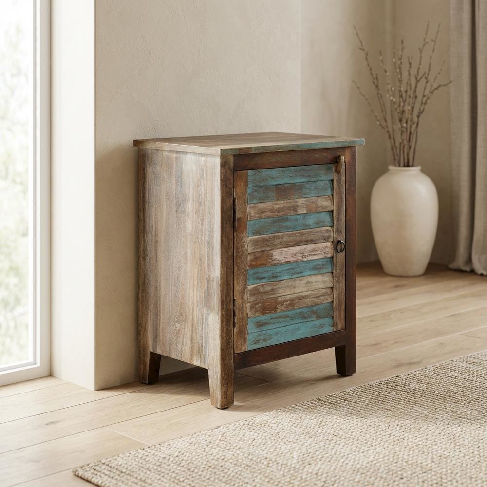 Coastal Distressed Wood Storage Cabinet, Accent Cabinet for Living Room. Picture 3