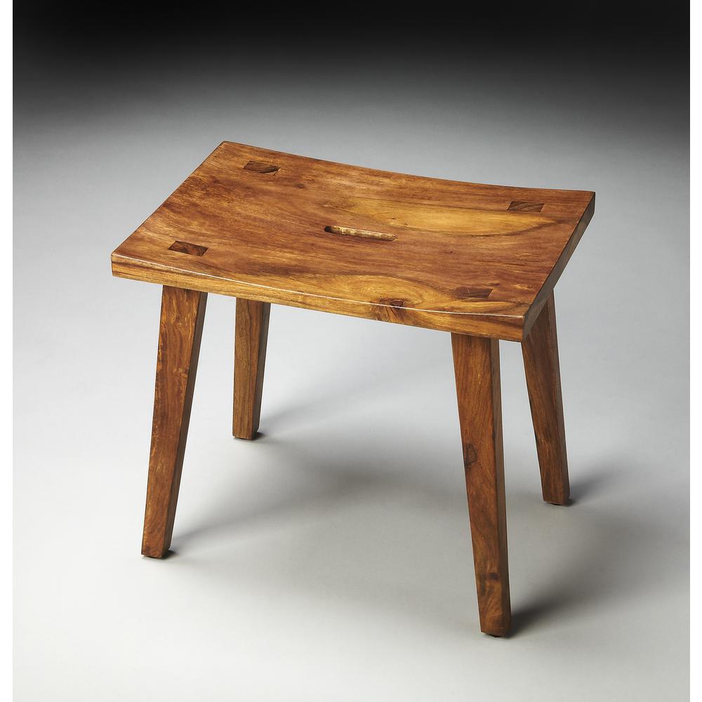 Rohan Rectangular 19.5"W Stool, Light Brown. Picture 2