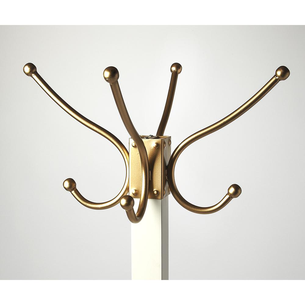 Logan Square & Coat Rack/Tree, Gold, White. Picture 4