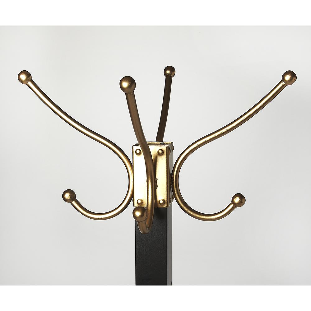Logan Square & Coat Rack/Tree, Black, Gold. Picture 5