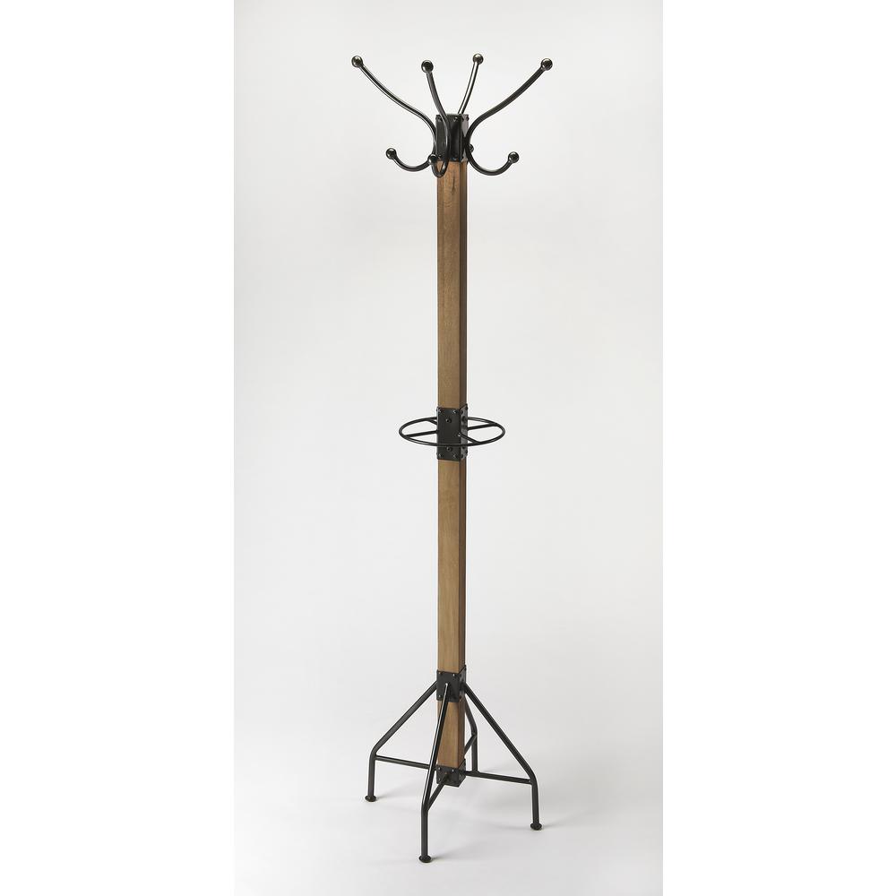 Logan Square Rustic Coat Rack/Tree, Medium Brown. Picture 1