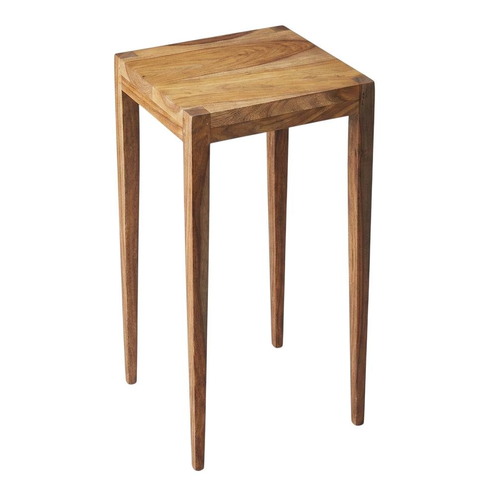 Distressed Wood Scatter Table, Mid-Century Modern Side Table, Brown. Picture 5