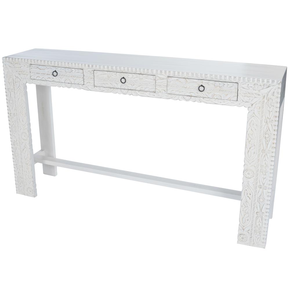 Janta Rectangular Console Table, White. Picture 1