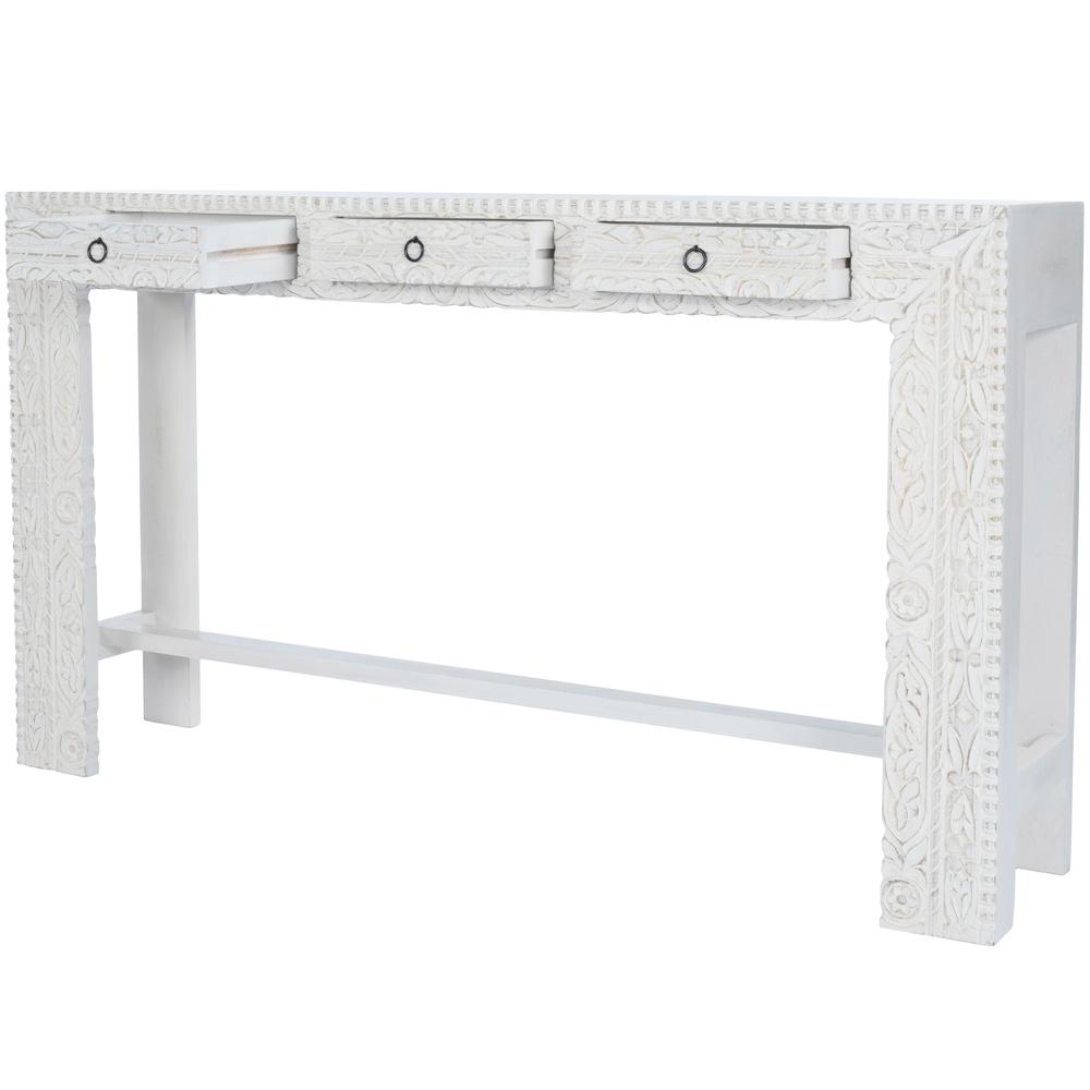 Janta Rectangular Console Table, White. Picture 7