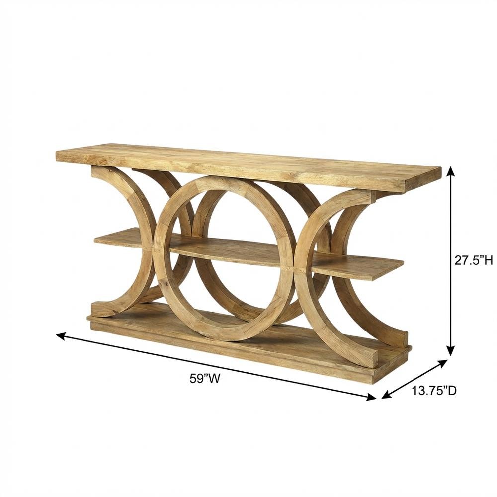 Three-Tiered Rustic Console Table, Modern Wood Accent Entryway Sofa Table. Picture 4