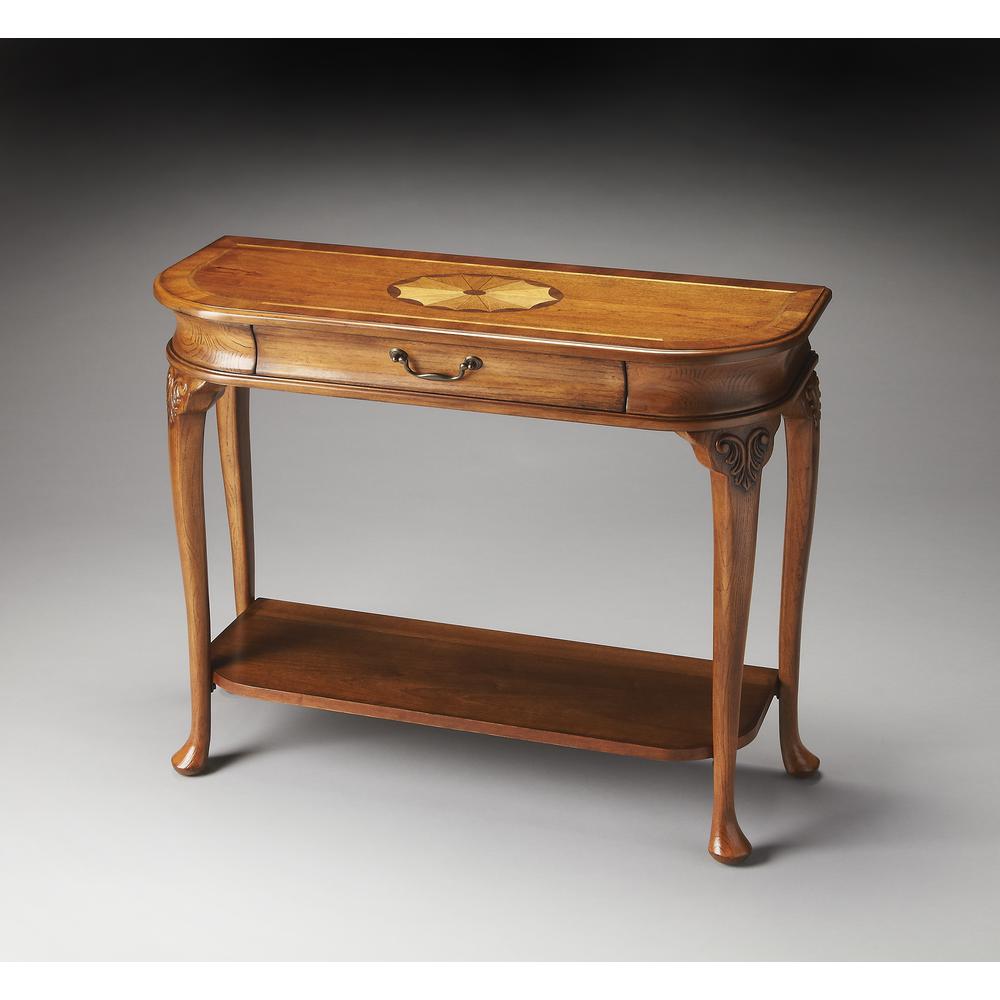 Ridgeland Console Table, Medium Brown. Picture 3