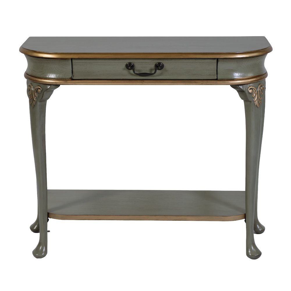 Ridgeland 36 in. W Wood 1 Drawer Console Table,Lower Open Shelf, Pastel Green. Picture 5