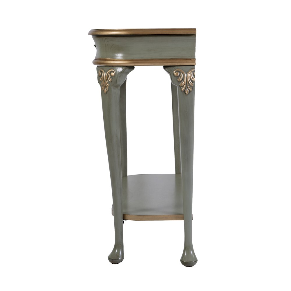 Ridgeland 36 in. W Wood 1 Drawer Console Table,Lower Open Shelf, Pastel Green. Picture 7