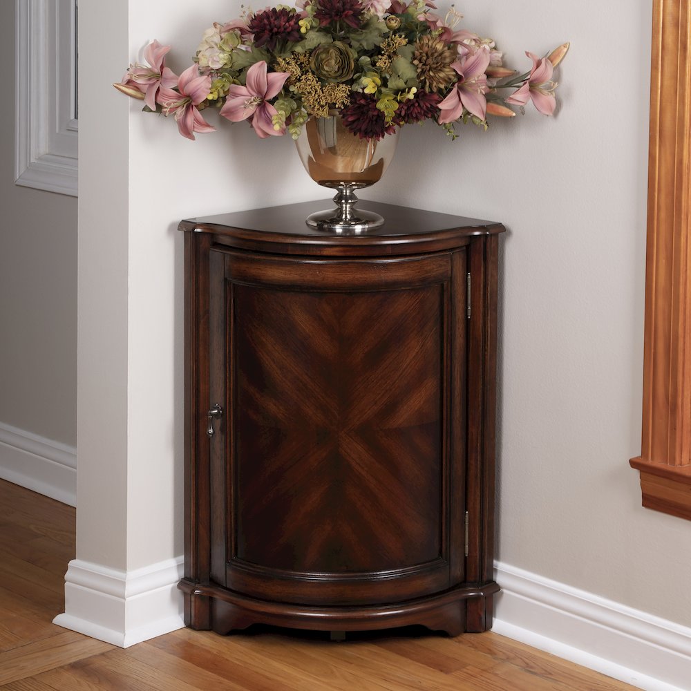 Durham Corner Cabinet, Dark Brown. Picture 6