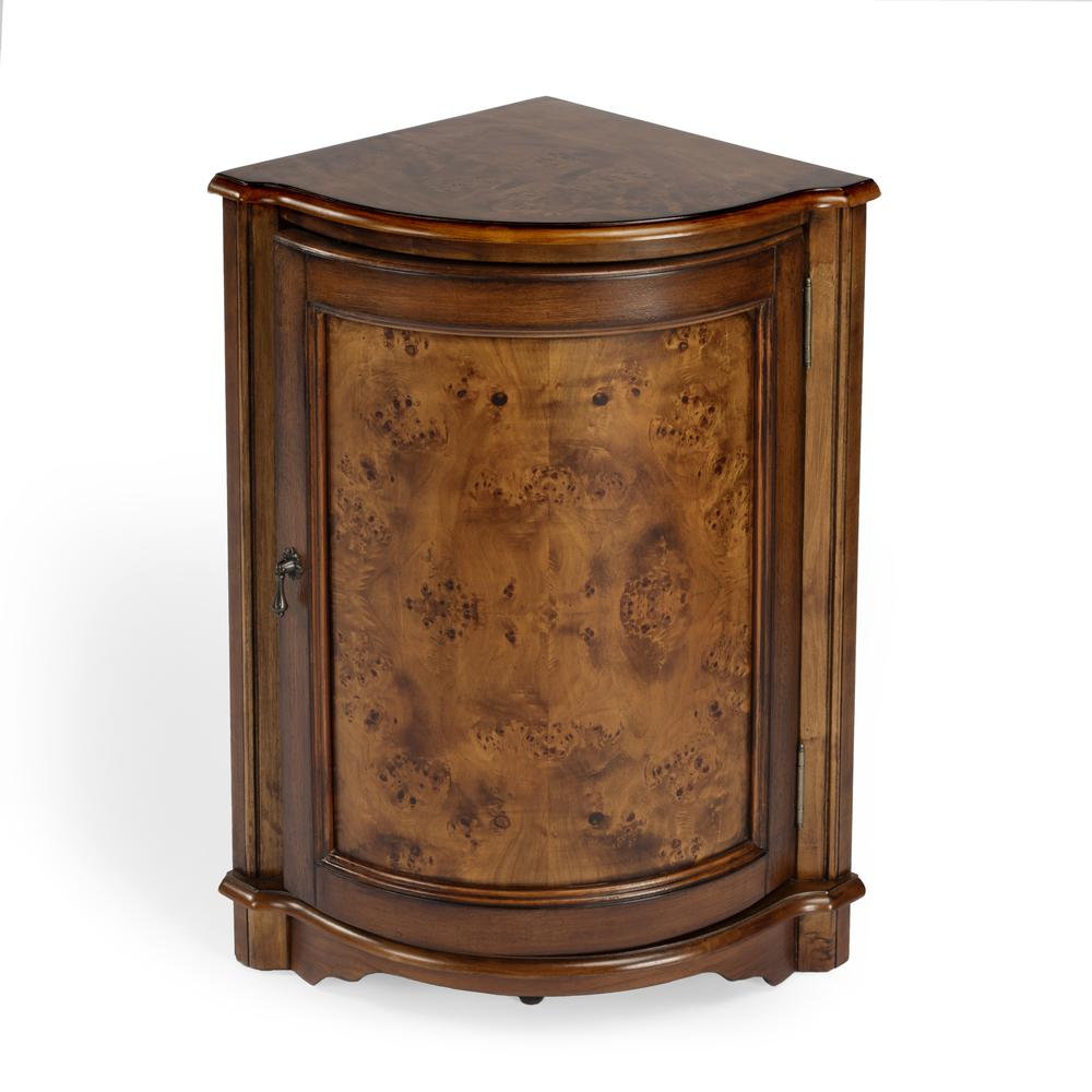 Durham Corner Cabinet, Medium Brown. Picture 1